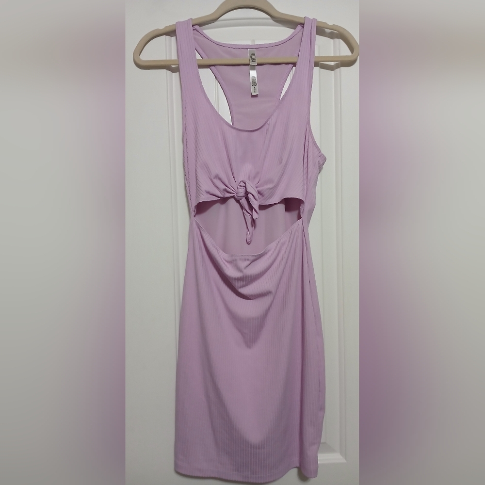 Lavender Sleeveless Knotted Dress